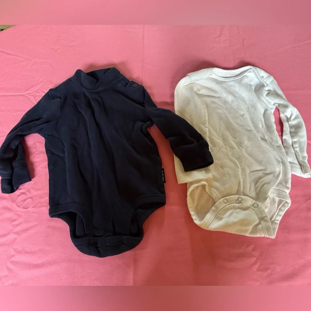 Carters Cotton Black Turtleneck & white Long Sleeve Onesie baby boy